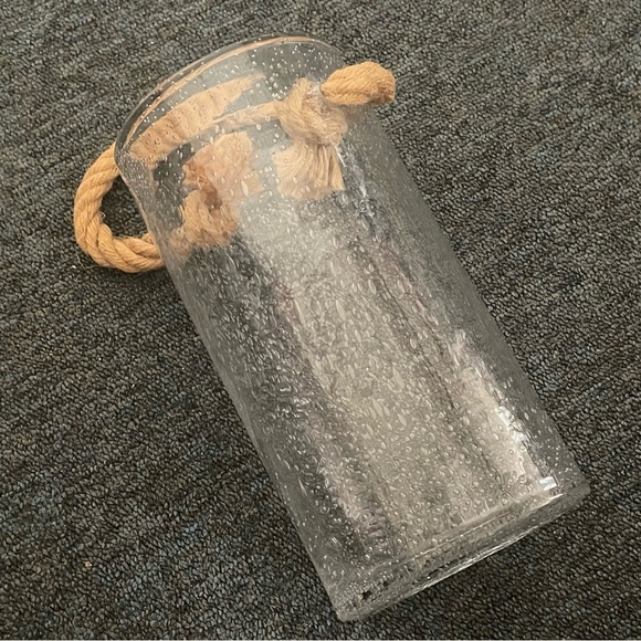 Hand blown bubble glass candle holder - Picture 4 of 4